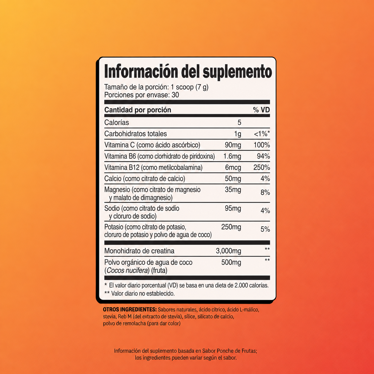 Creatina + Electrolitos | 30 porciones
