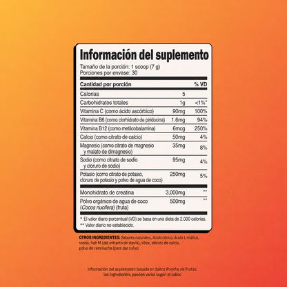 Creatina + Electrolitos | 30 porciones